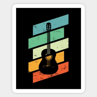 Vintage Style Classical Guitar Retro Colors Magnet